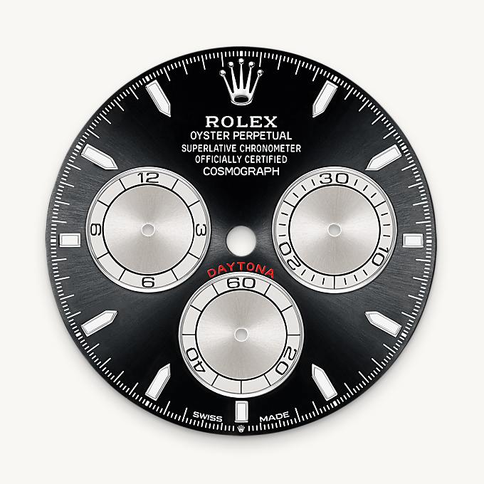 Rolex หน้าปัดสีดำสว่างและสตีล - นำสว่าง
