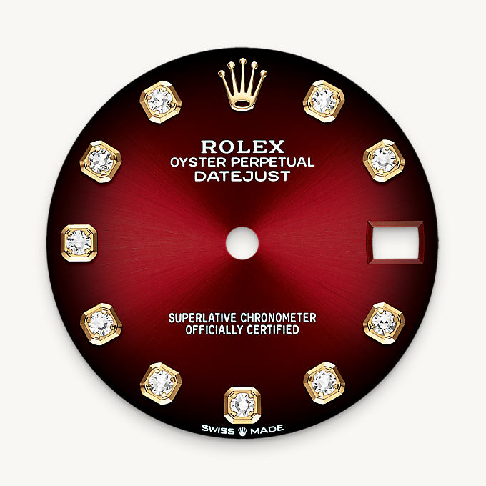 Rolex หน้าปัดสีแดงออมเบร - นำสว่าง