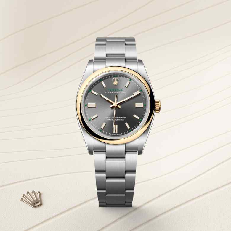 ด้านหน้า Rolex Oyster Perpetual ในวัสดุ Yellow Rolesor, m126003-0001 - นำสว่าง