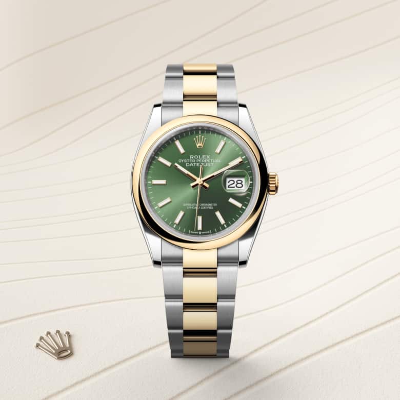 Front view of Rolex Datejust in Yellow Rolesor, m126203-0058 - Nam Sawang