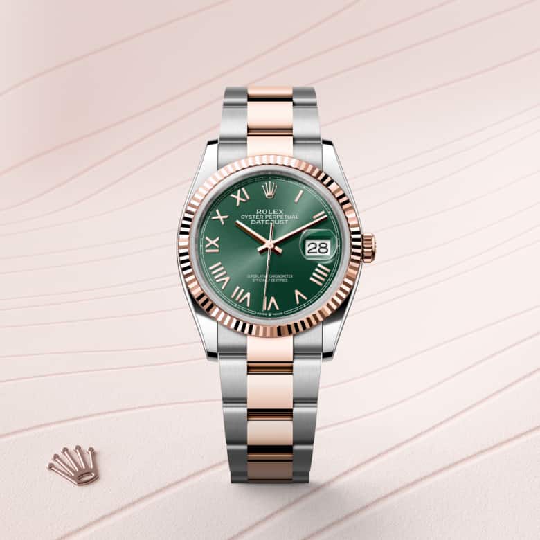 ด้านหน้า Rolex Datejust ในวัสดุ Everose Rolesor, m126231-0052 - นำสว่าง