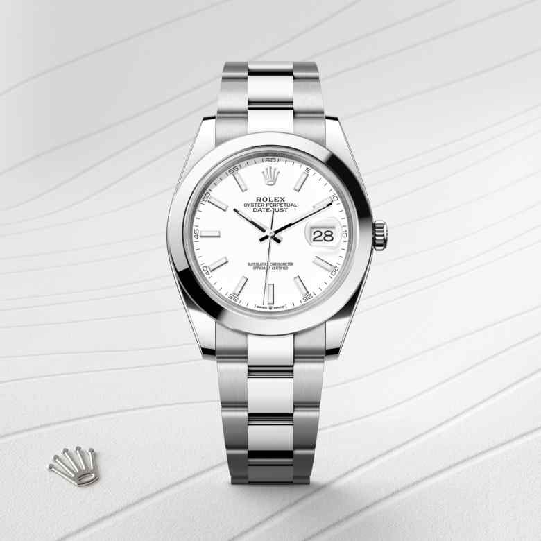 ด้านหน้า Rolex Datejust ในวัสดุ Oystersteel, m126300-0005 - นำสว่าง
