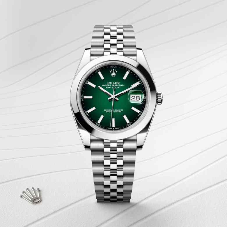 ด้านหน้า Rolex Datejust ในวัสดุ Oystersteel, m126300-0026 - นำสว่าง