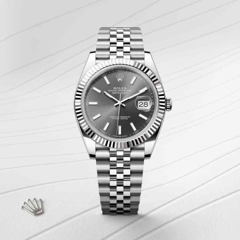 ด้านหน้า Rolex Datejust ในวัสดุ White Rolesor, m126334-0014 - นำสว่าง