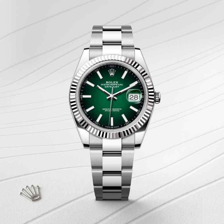 ด้านหน้า Rolex Datejust ในวัสดุ White Rolesor, m126334-0033 - นำสว่าง