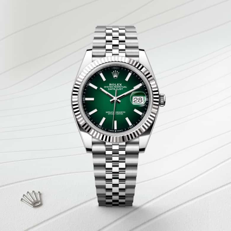 ด้านหน้า Rolex Datejust ในวัสดุ White Rolesor, m126334-0034 - นำสว่าง