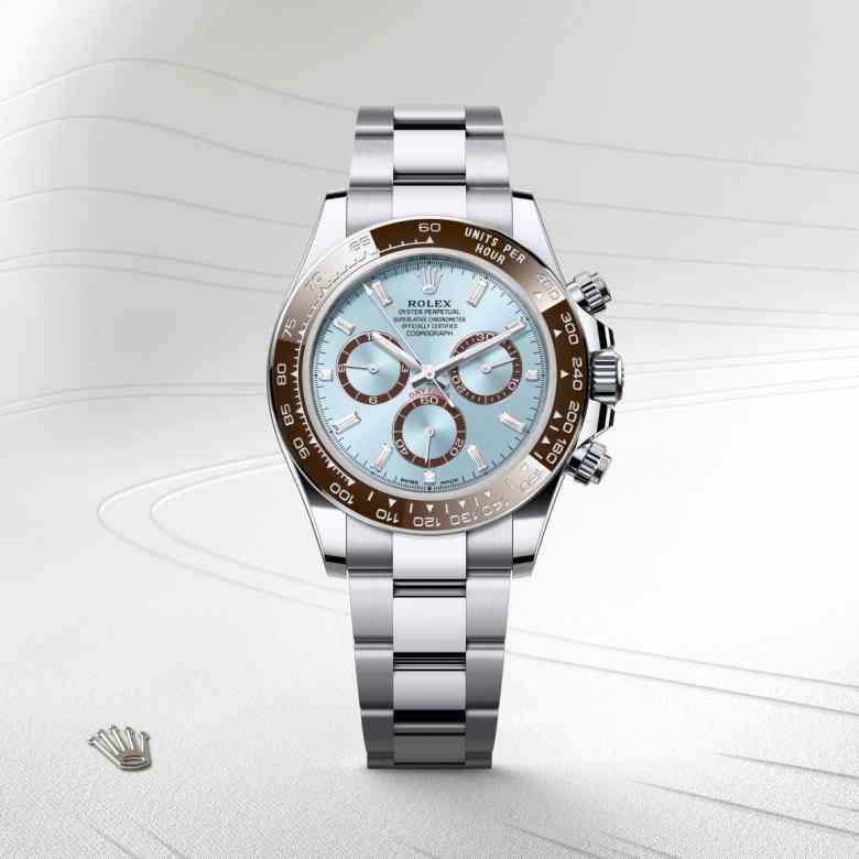 ด้านหน้า Rolex Cosmograph Daytona ในวัสดุ แพลทินัม, m126506-0002 - นำสว่าง