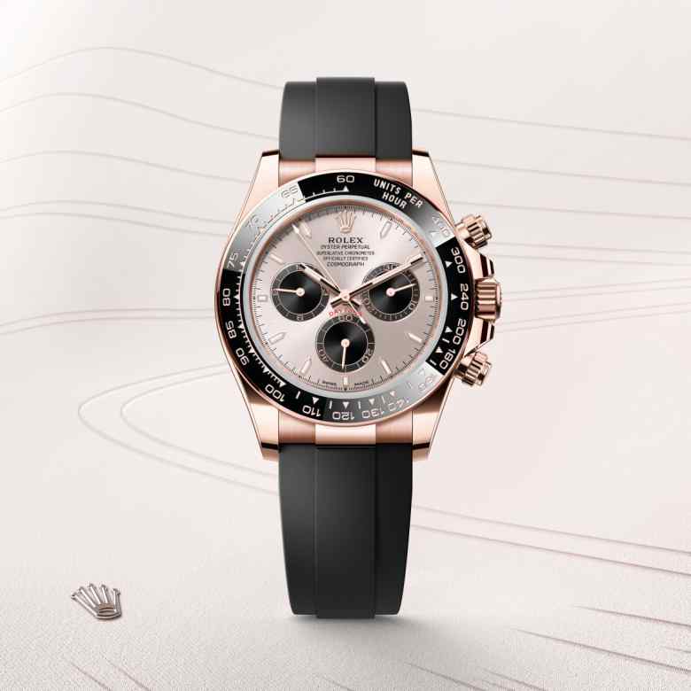 ด้านหน้า Rolex Cosmograph Daytona ในวัสดุ เอเวอร์โรสโกลด์, m126515ln-0006 - นำสว่าง
