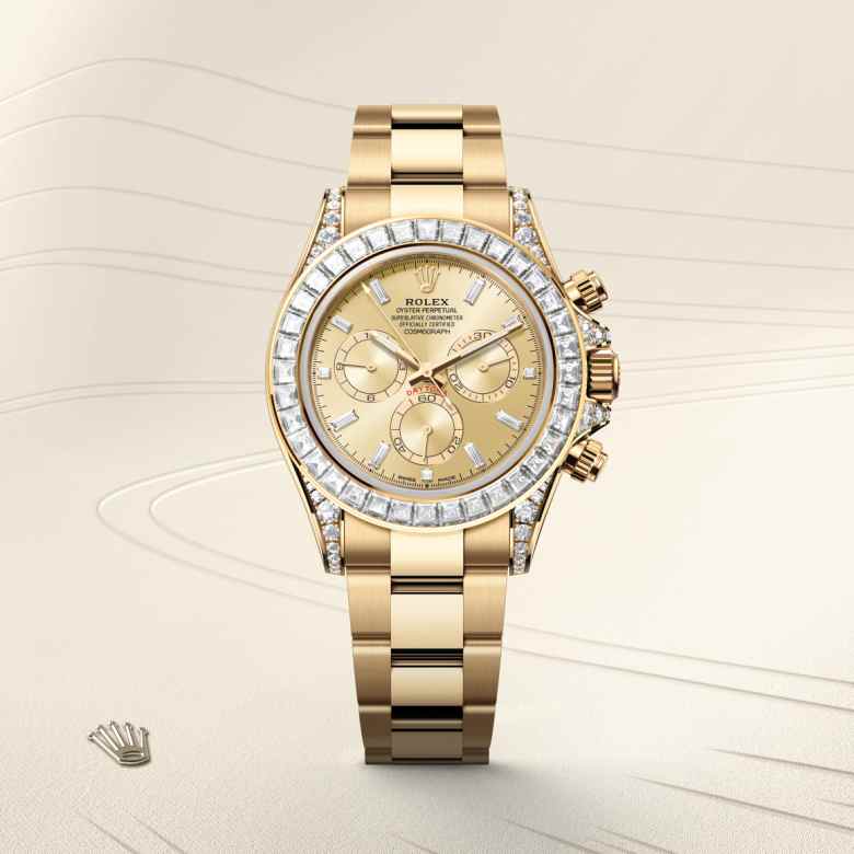 ด้านหน้า Rolex Cosmograph Daytona ในวัสดุ ทองคำ 18 กะรัต, m126598tbr-0001 - นำสว่าง
