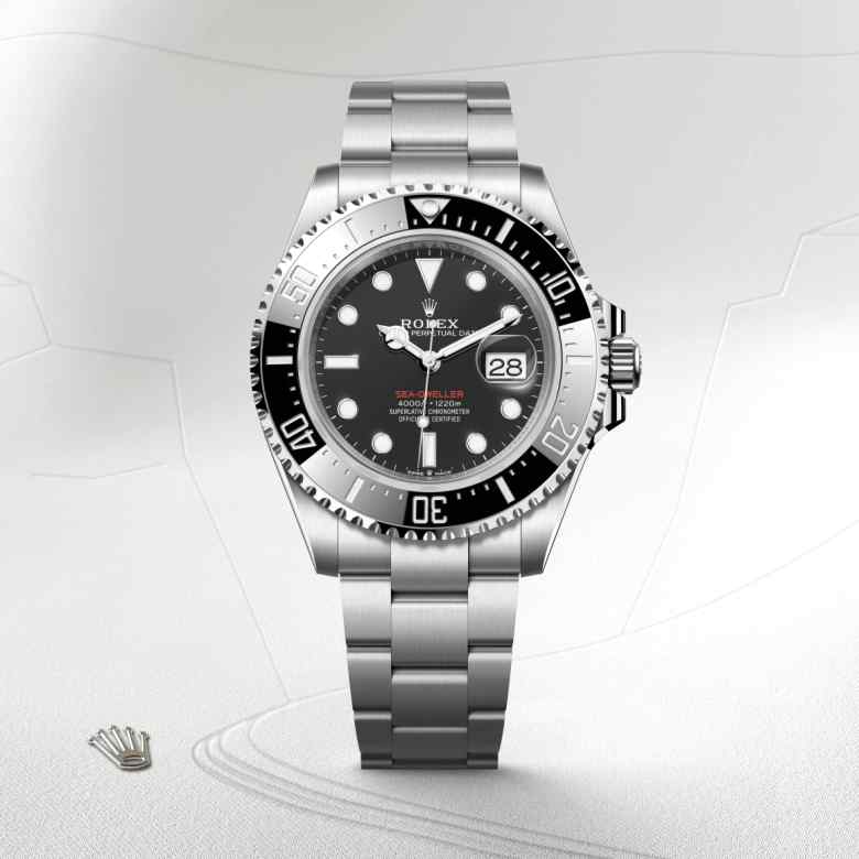 ด้านหน้า Rolex Sea-Dweller ในวัสดุ Oystersteel, m126600-0002 - นำสว่าง