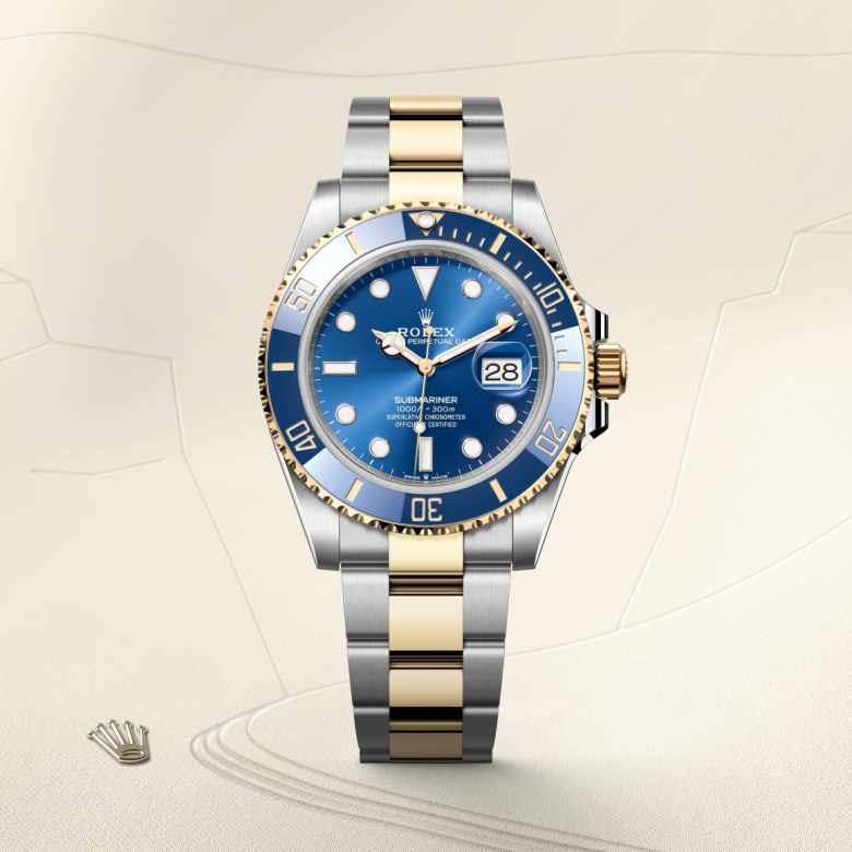 ด้านหน้า Rolex Submariner ในวัสดุ Yellow Rolesor, m126613lb-0002 - นำสว่าง