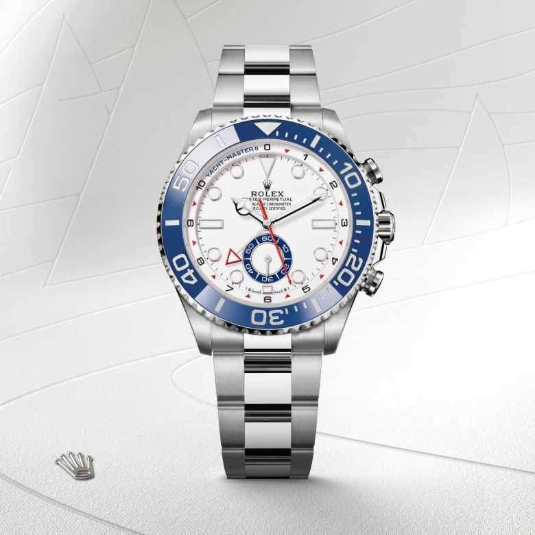 ด้านหน้า Rolex Yacht-Master II ในวัสดุ Oystersteel, m126680-0001 - นำสว่าง