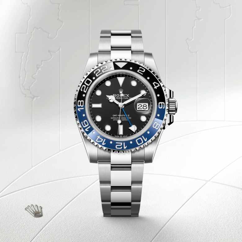 ด้านหน้า Rolex GMT-Master II ในวัสดุ Oystersteel, m126710blnr-0003 - นำสว่าง