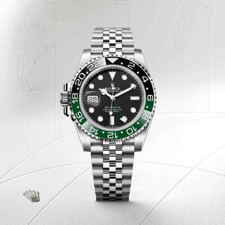 ด้านหน้า Rolex GMT-Master II ในวัสดุ Oystersteel, m126720vtnr-0002 - นำสว่าง