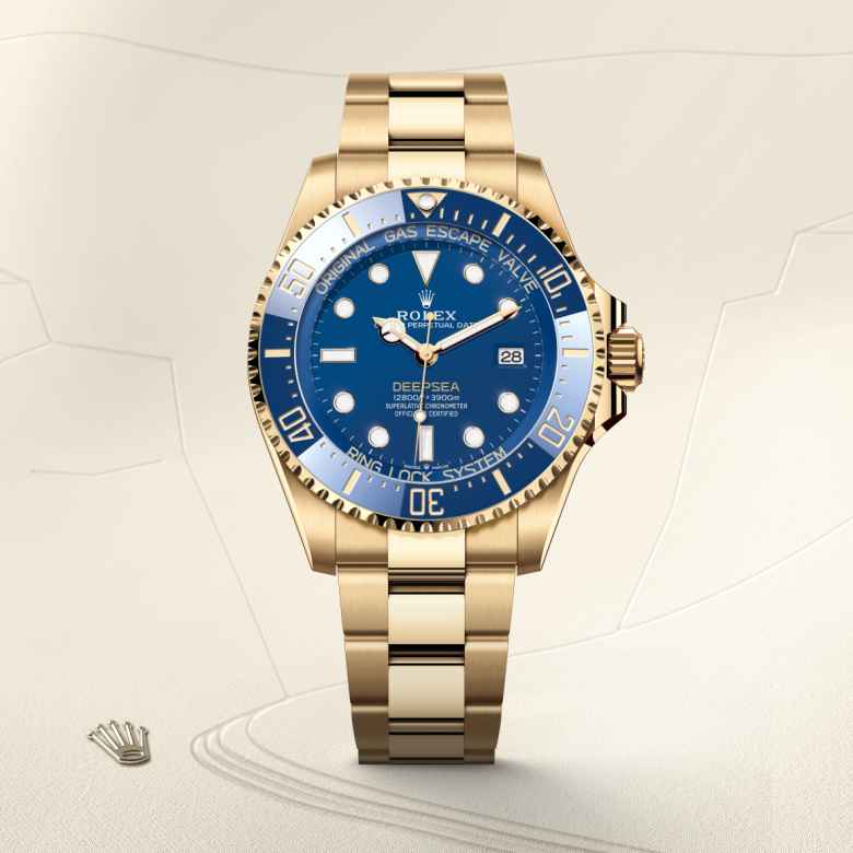ด้านหน้า Rolex Deepsea ในวัสดุ ทองคำ 18 กะรัต, m136668lb-0001 - นำสว่าง