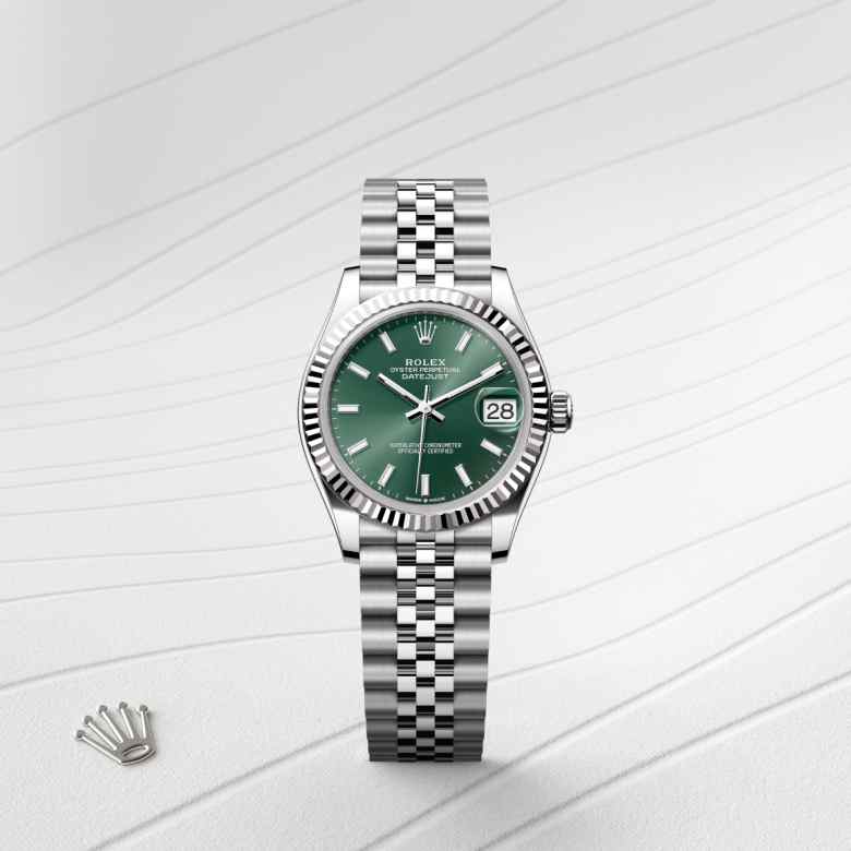 Front view of Rolex Datejust in White Rolesor, m278274-0018 - Nam Sawang