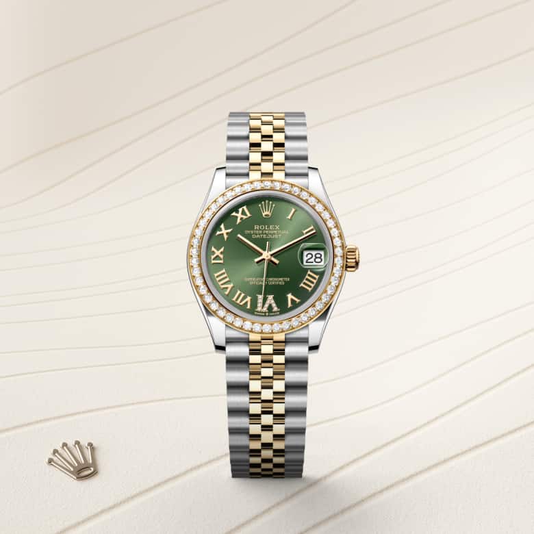 ด้านหน้า Rolex Datejust ในวัสดุ Yellow Rolesor, m278383rbr-0016 - นำสว่าง