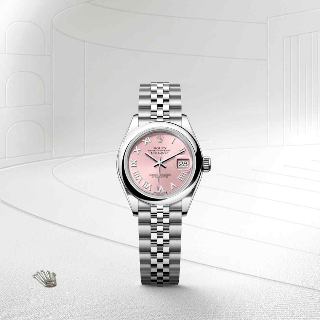 ด้านหน้า Rolex Lady-Datejust ในวัสดุ Oystersteel, m279160-0013 - นำสว่าง