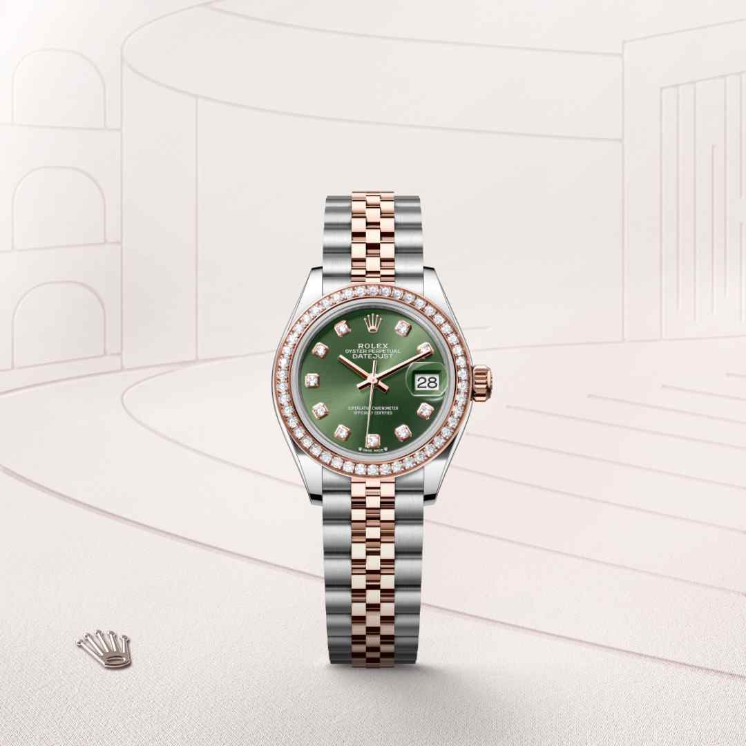 ด้านหน้า Rolex Lady-Datejust ในวัสดุ Everose Rolesor, m279381rbr-0007 - นำสว่าง
