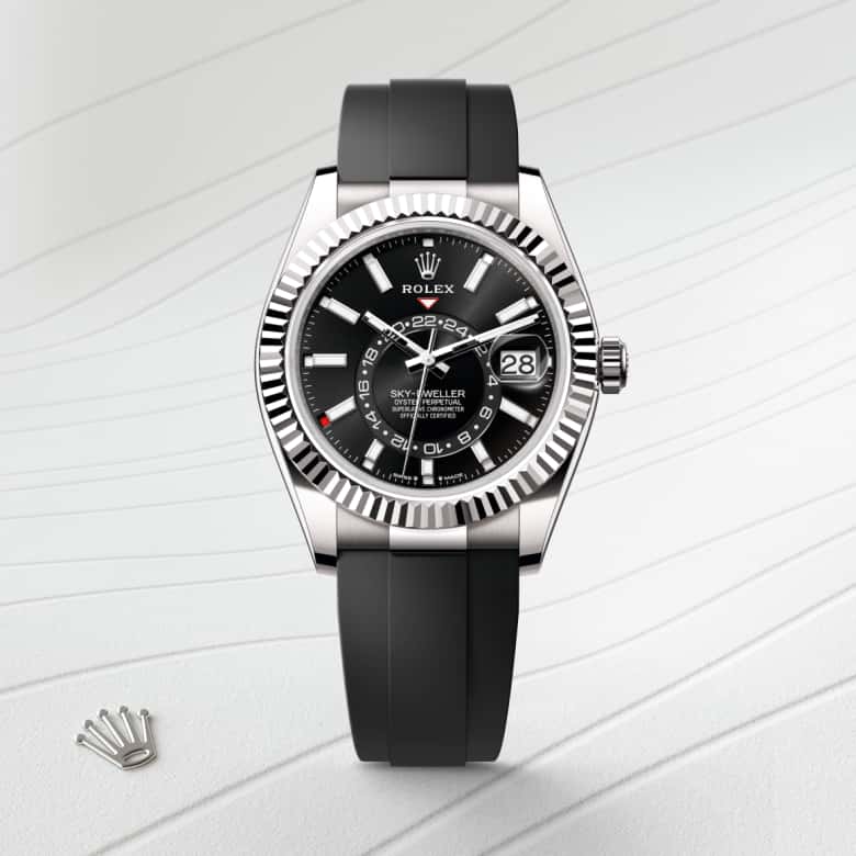 ด้านหน้า Rolex Sky-Dweller ในวัสดุ ทองคำขาว 18 กะรัต, m336239-0002 - นำสว่าง