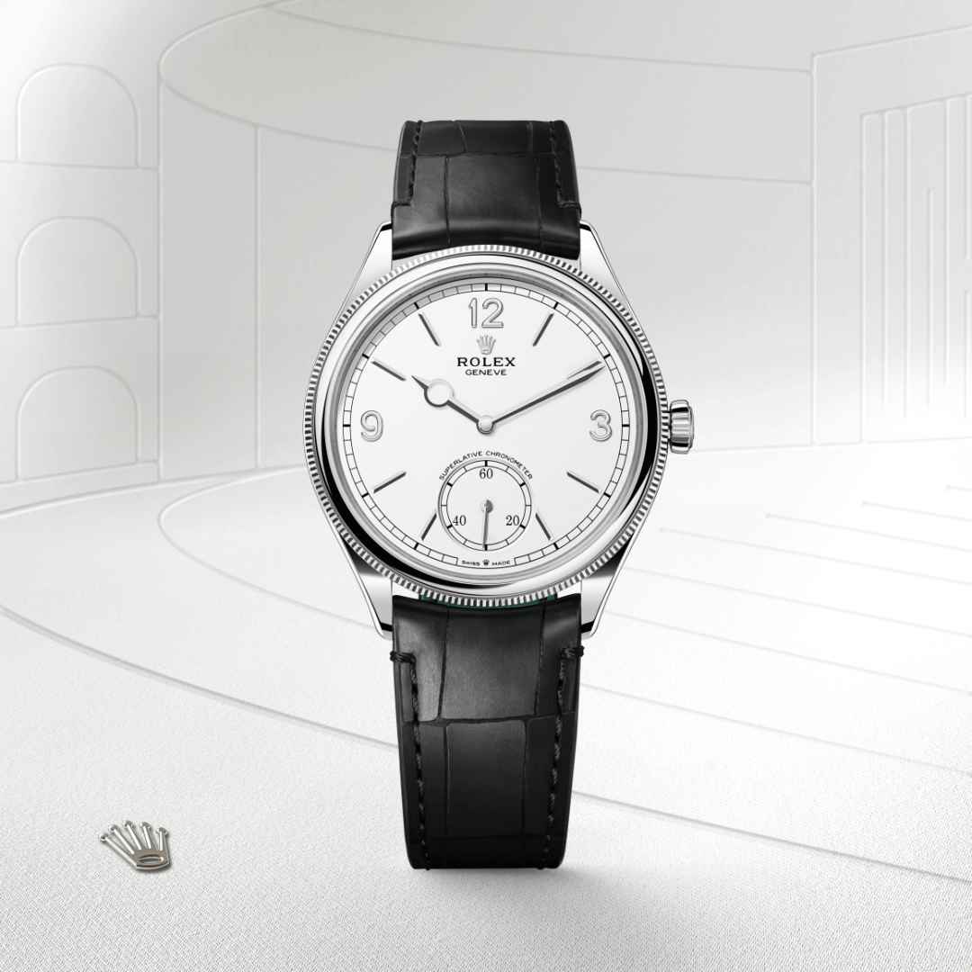 ด้านหน้า Rolex 1908 ในวัสดุ ทองคำขาว 18 กะรัต, m52509-0005 - นำสว่าง