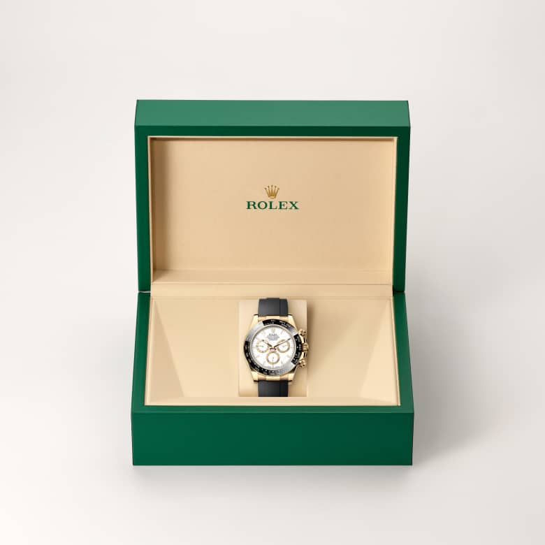 ด้านหน้า Rolex Cosmograph Daytona ในวัสดุ ทองคำ 18 กะรัต, m126518ln-0002 ในกล่อง - นำสว่าง