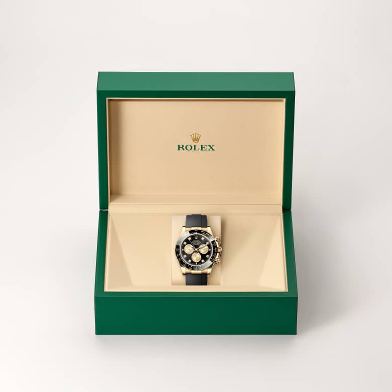 ด้านหน้า Rolex Cosmograph Daytona ในวัสดุ ทองคำ 18 กะรัต, m126518ln-0006 ในกล่อง - นำสว่าง
