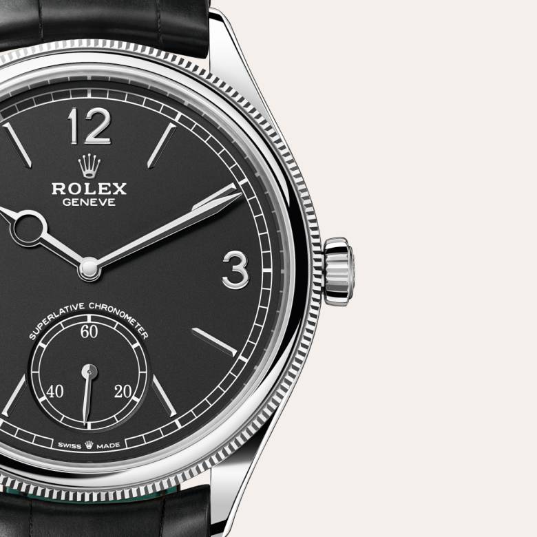 Front view of Rolex 1908 in 18 ct white gold, m52509-0002 with green seal - Nam Sawang