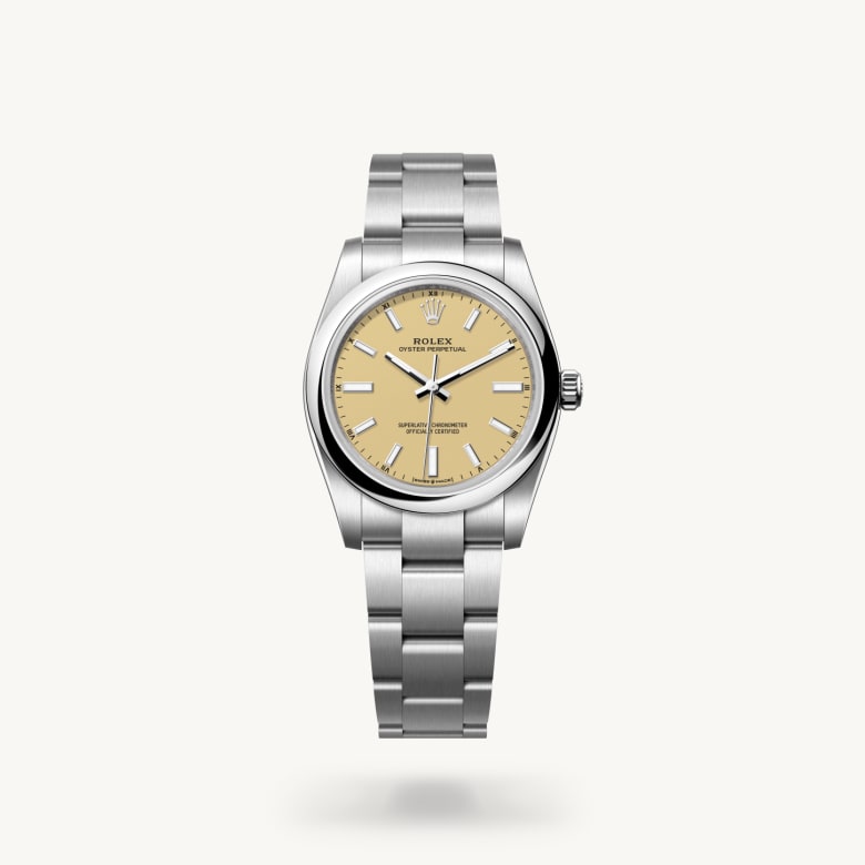 Rolex oyster-perpetual ในวัสดุ Oystersteel, m124200-0007 - นำสว่าง