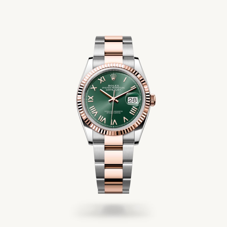 ด้านหน้า Rolex Datejust ในวัสดุ Everose Rolesor, m126231-0052 - นำสว่าง