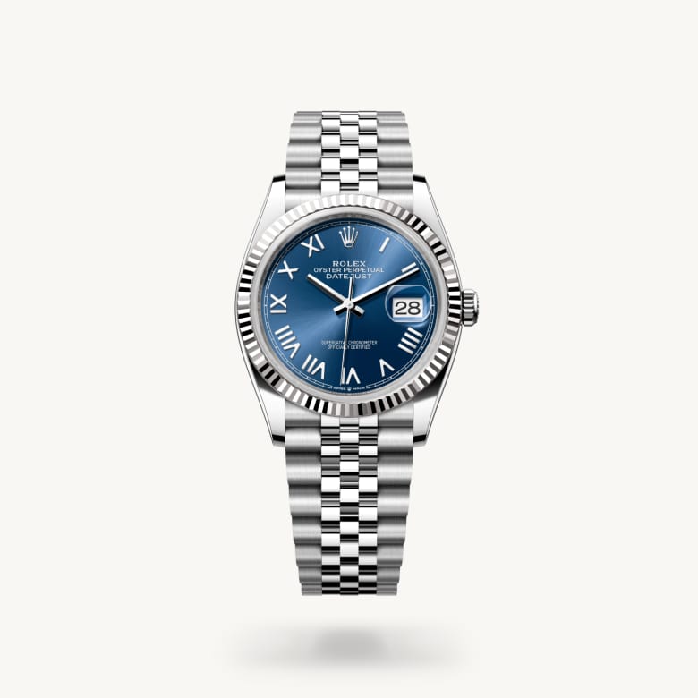 Front view of Rolex Datejust in White Rolesor, m126234-0069 - Nam Sawang