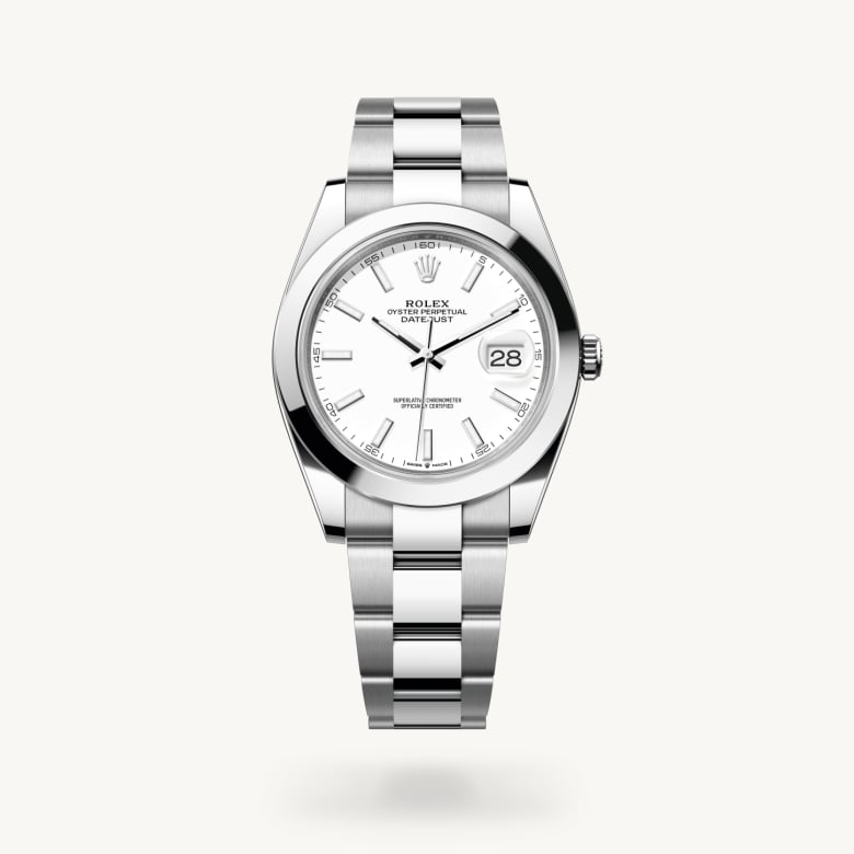ด้านหน้า Rolex Datejust ในวัสดุ Oystersteel, m126300-0005 - นำสว่าง