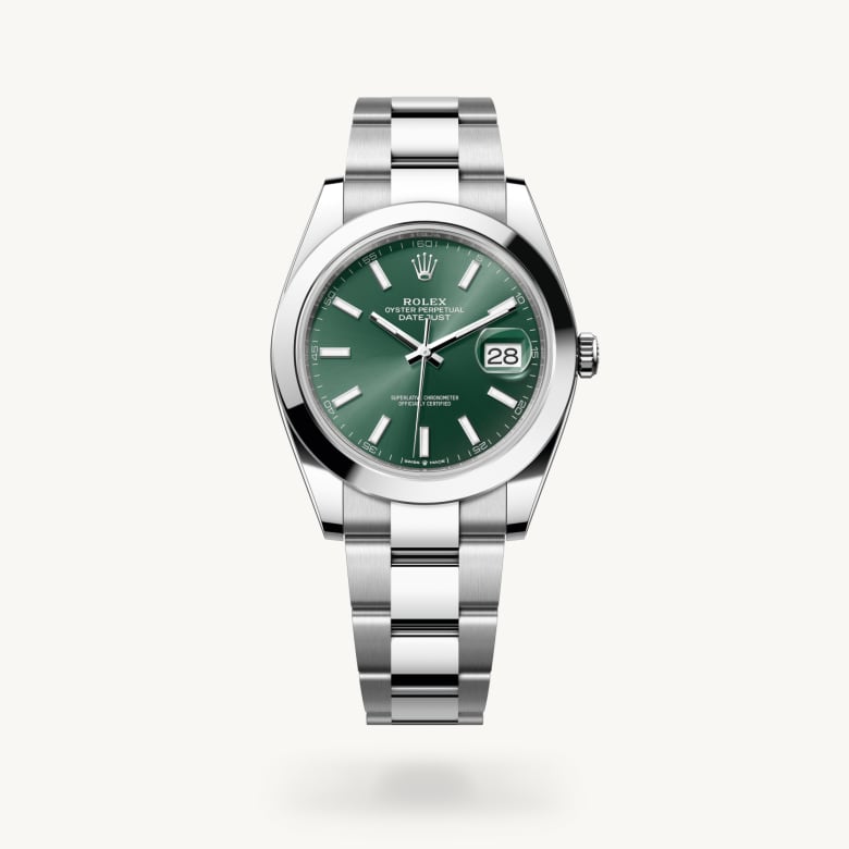 ด้านหน้า Rolex Datejust ในวัสดุ Oystersteel, m126300-0019 - นำสว่าง