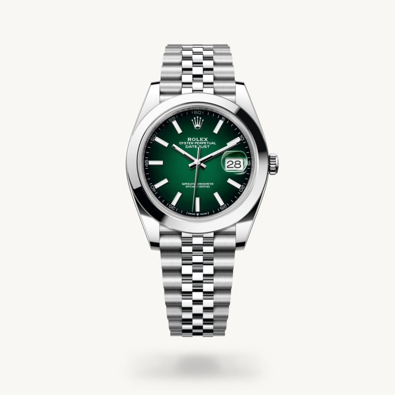 ด้านหน้า Rolex Datejust ในวัสดุ Oystersteel, m126300-0026 - นำสว่าง