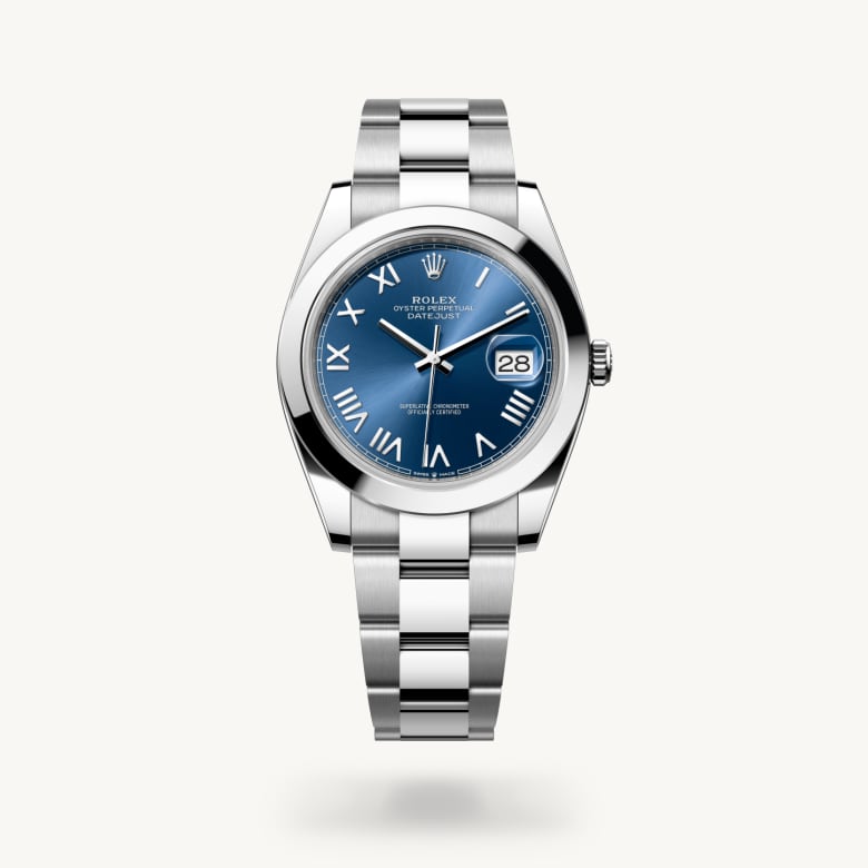 ด้านหน้า Rolex Datejust ในวัสดุ Oystersteel, m126300-0029 - นำสว่าง