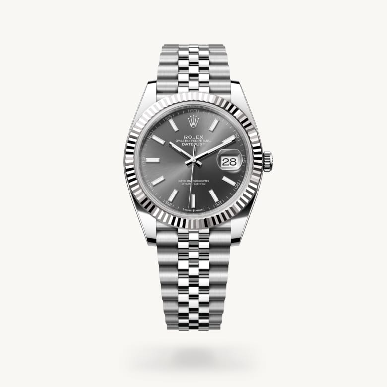 ด้านหน้า Rolex Datejust ในวัสดุ White Rolesor, m126334-0014 - นำสว่าง