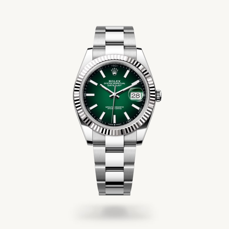 ด้านหน้า Rolex Datejust ในวัสดุ White Rolesor, m126334-0033 - นำสว่าง