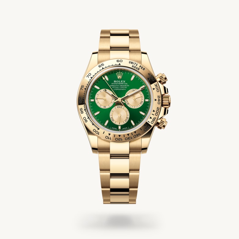 ด้านหน้า Rolex Cosmograph Daytona ในวัสดุ ทองคำ 18 กะรัต, m126508-0008 - นำสว่าง