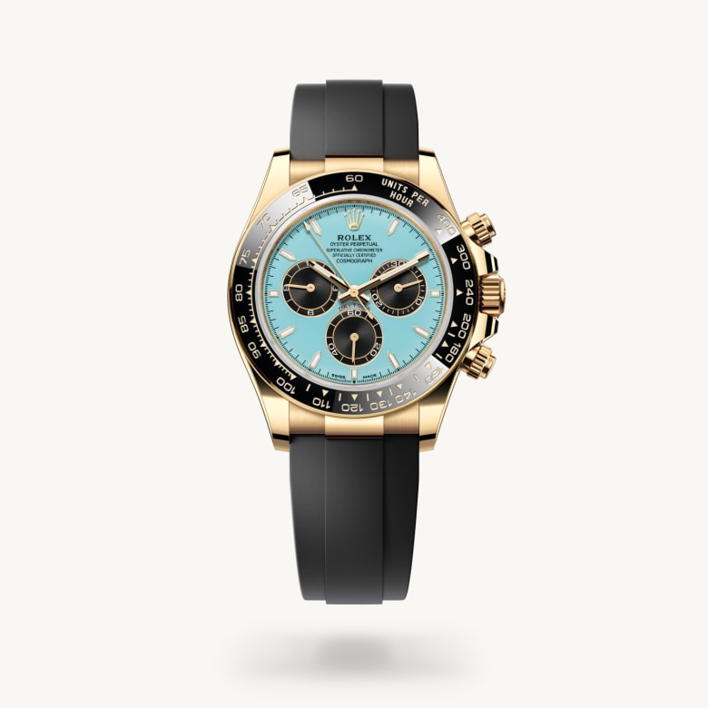 Front view of Rolex Cosmograph Daytona in 18 ct yellow gold, m126518ln-0014 - Nam Sawang