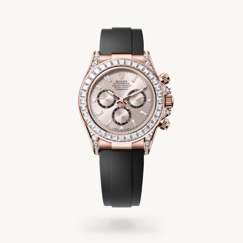 Front view of Rolex Cosmograph Daytona in 18 ct Everose gold, m126535tbr-0002 - Nam Sawang