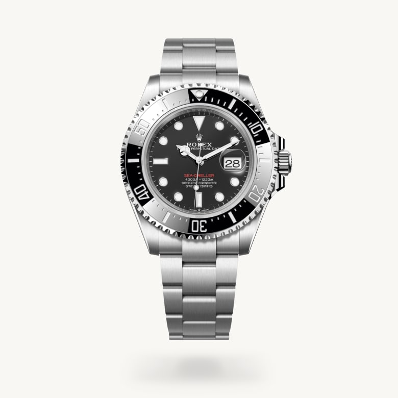 ด้านหน้า Rolex Sea-Dweller ในวัสดุ Oystersteel, m126600-0002 - นำสว่าง