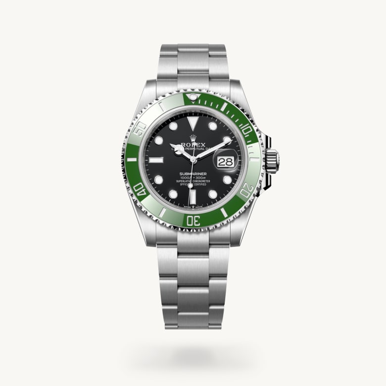 Rolex submariner ในวัสดุ Oystersteel, m126610lv-0002 - นำสว่าง
