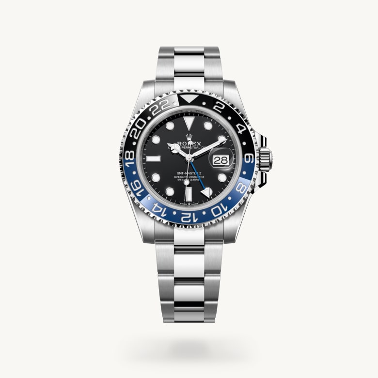 ด้านหน้า Rolex GMT-Master II ในวัสดุ Oystersteel, m126710blnr-0003 - นำสว่าง