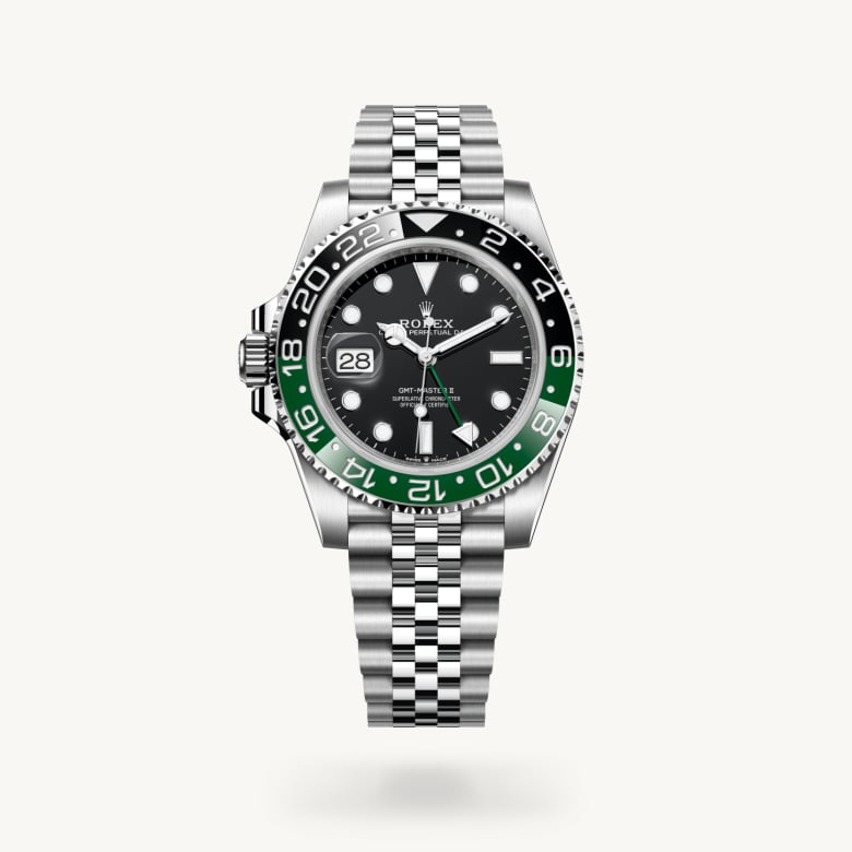 ด้านหน้า Rolex GMT-Master II ในวัสดุ Oystersteel, m126720vtnr-0002 - นำสว่าง