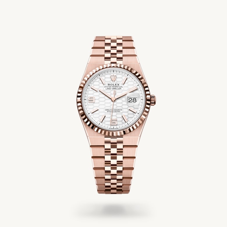 Rolex land-dweller ในวัสดุ เอเวอร์โรสโกลด์, m127235-0001 - นำสว่าง