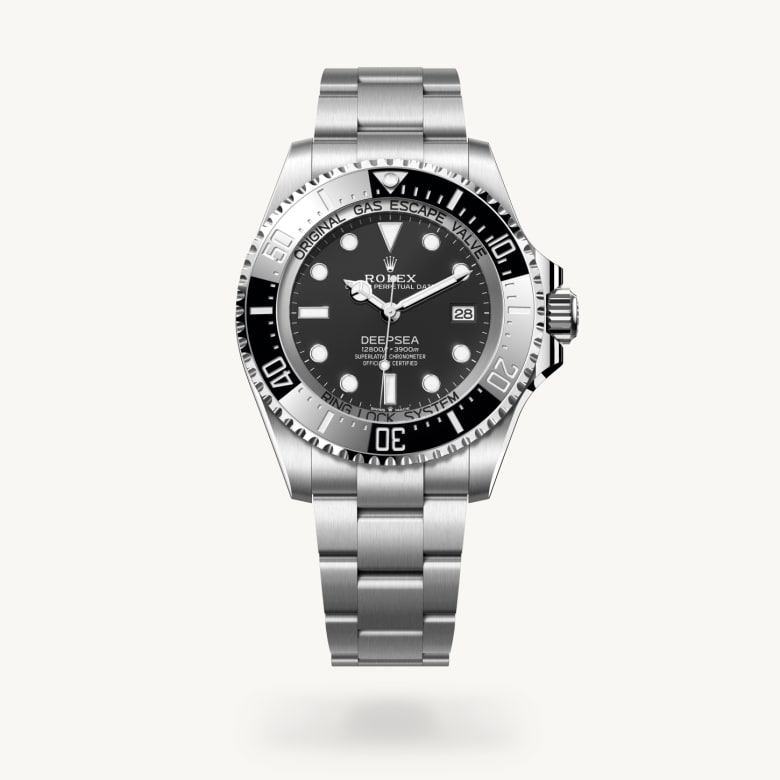ด้านหน้า Rolex Deepsea ในวัสดุ Oystersteel, m136660-0006 - นำสว่าง