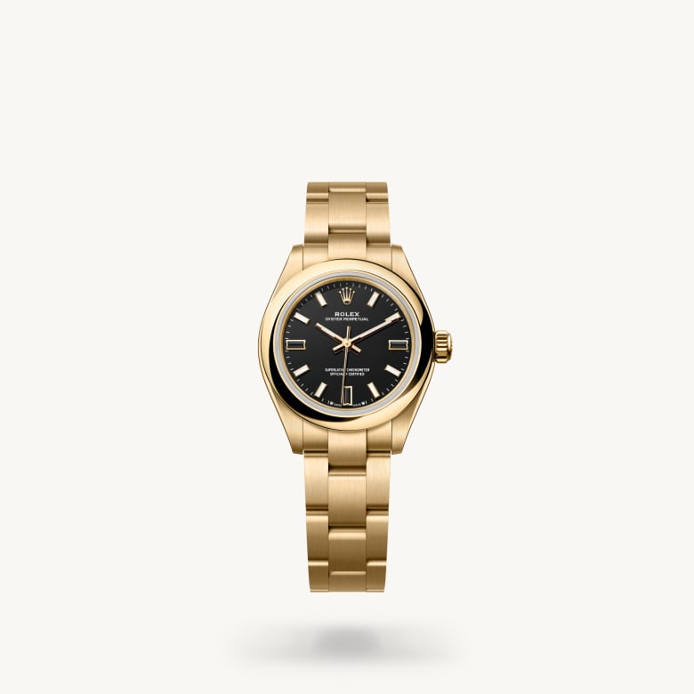 ด้านหน้า Rolex Oyster Perpetual ในวัสดุ ทองคำ 18 กะรัต, m276208-0001 - นำสว่าง