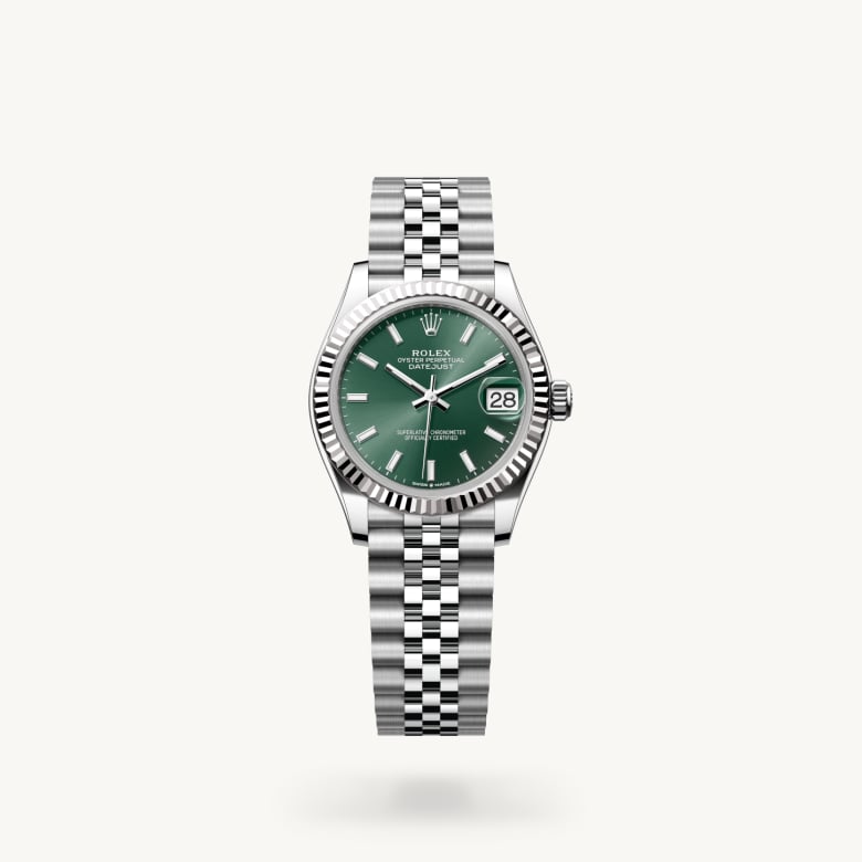 Front view of Rolex Datejust in White Rolesor, m278274-0018 - Nam Sawang