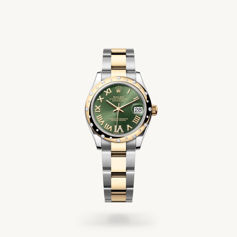 Front view of Rolex Datejust in Yellow Rolesor, m278343rbr-0015 - Nam Sawang