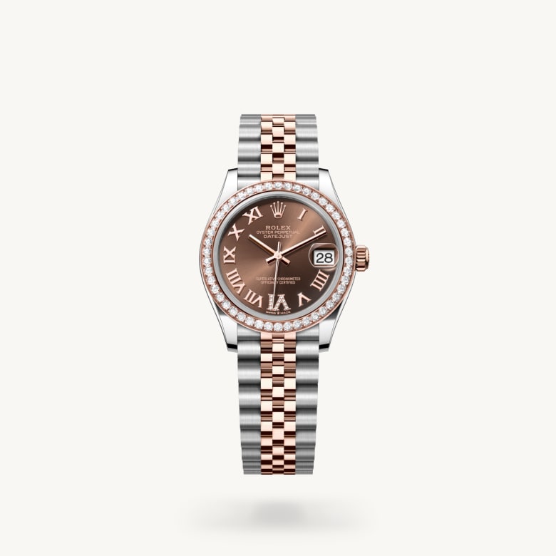 ด้านหน้า Rolex Datejust ในวัสดุ Everose Rolesor, m278381rbr-0006 - นำสว่าง